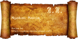 Nyakas Maxim névjegykártya
